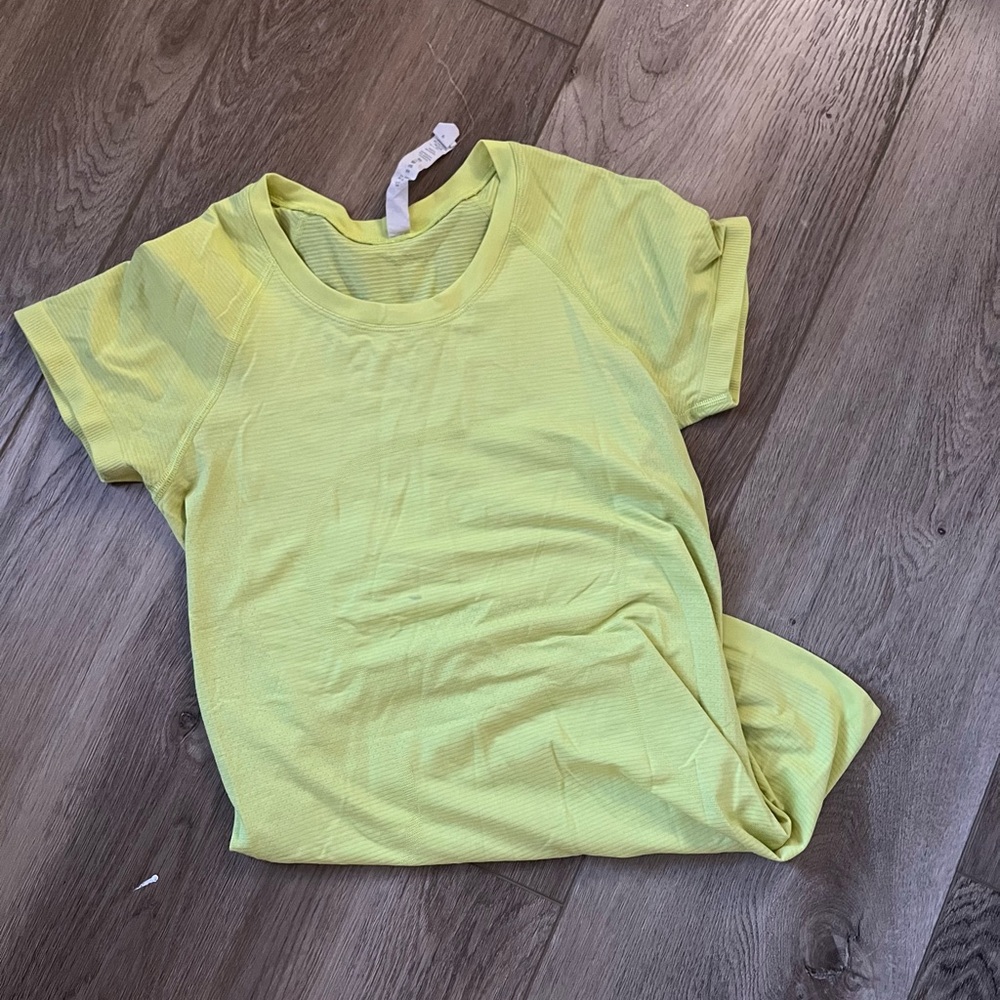Lululemon Athletica Yellow Short Sleeve Tee (small staining)